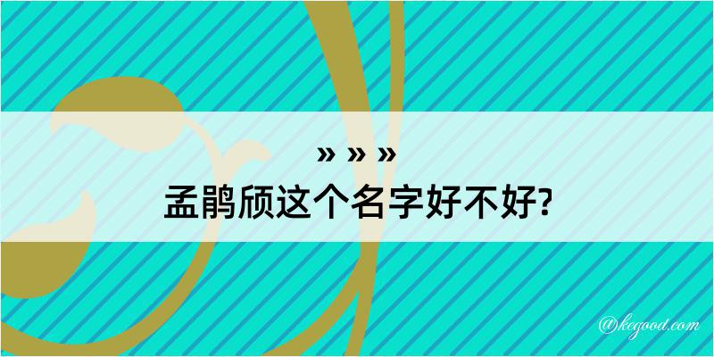 孟鹃颀这个名字好不好?