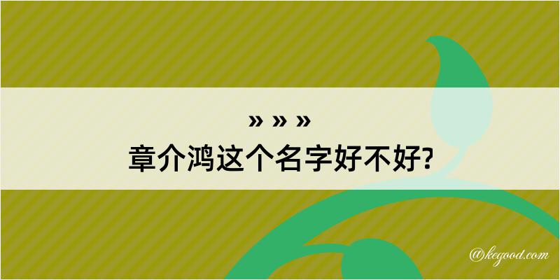 章介鸿这个名字好不好?