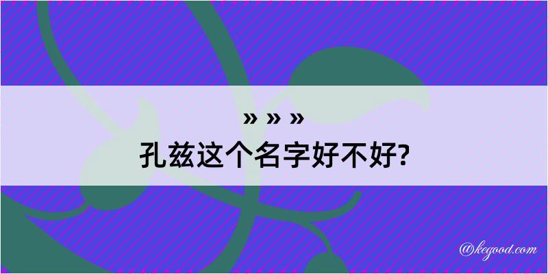 孔兹这个名字好不好?