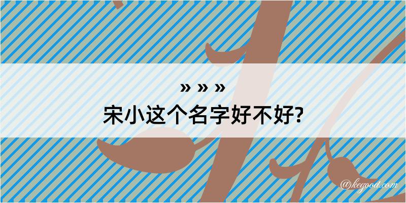 宋小这个名字好不好?