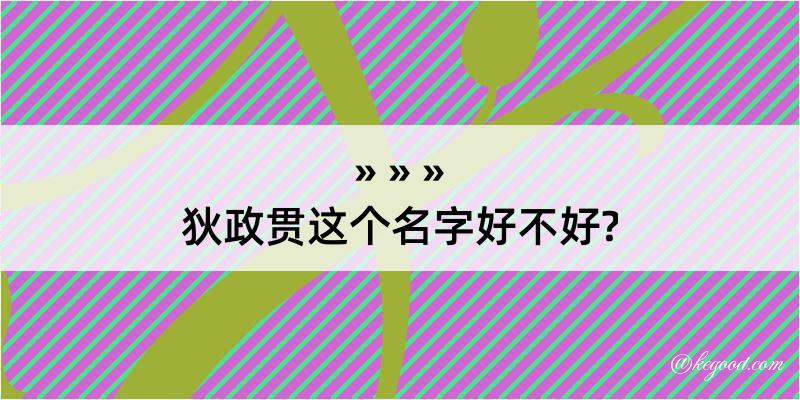 狄政贯这个名字好不好?