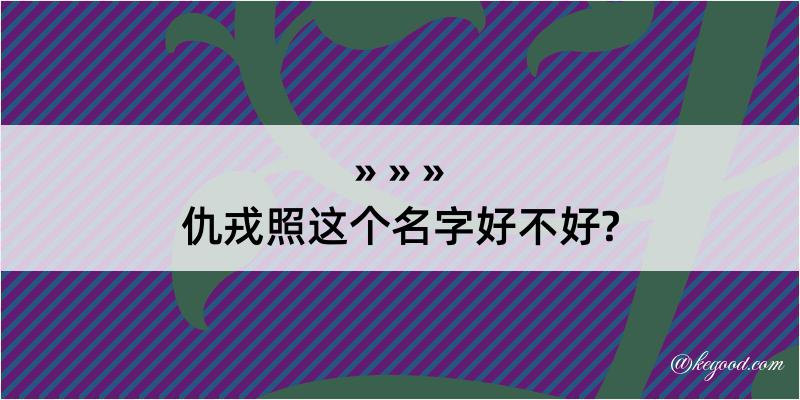 仇戎照这个名字好不好?