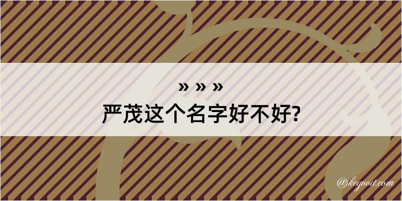 严茂这个名字好不好?