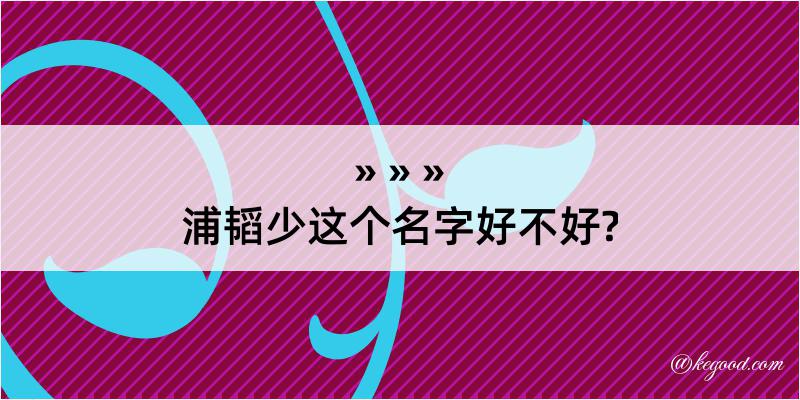 浦韬少这个名字好不好?