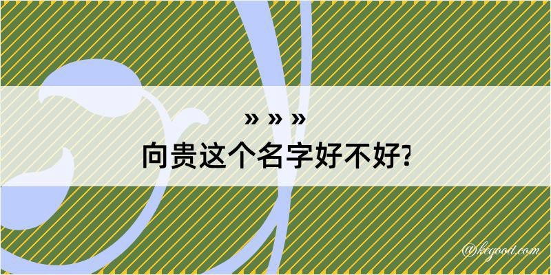 向贵这个名字好不好?