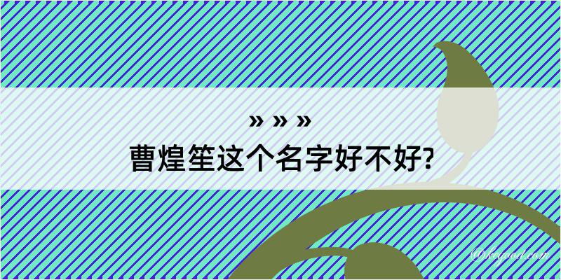 曹煌笙这个名字好不好?