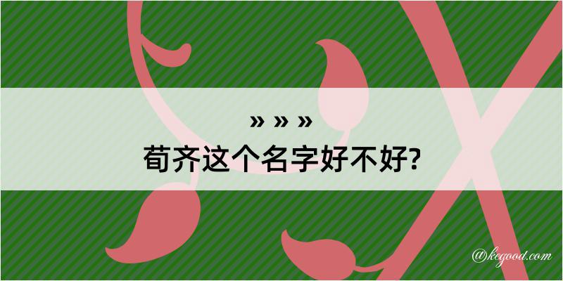 荀齐这个名字好不好?