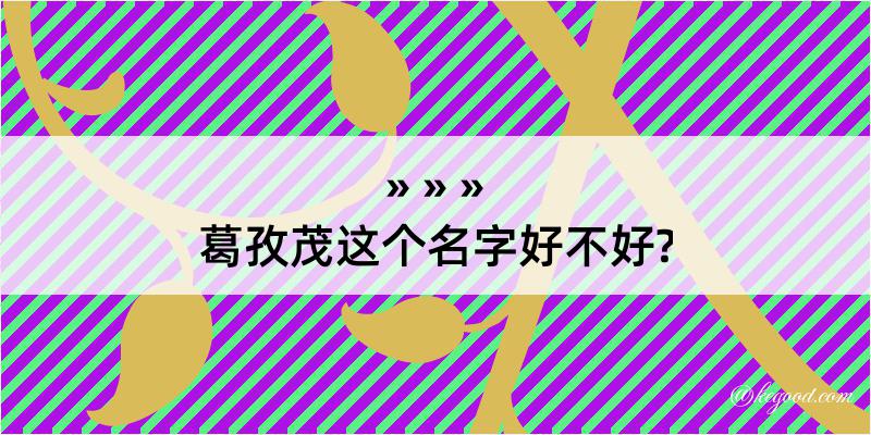 葛孜茂这个名字好不好?