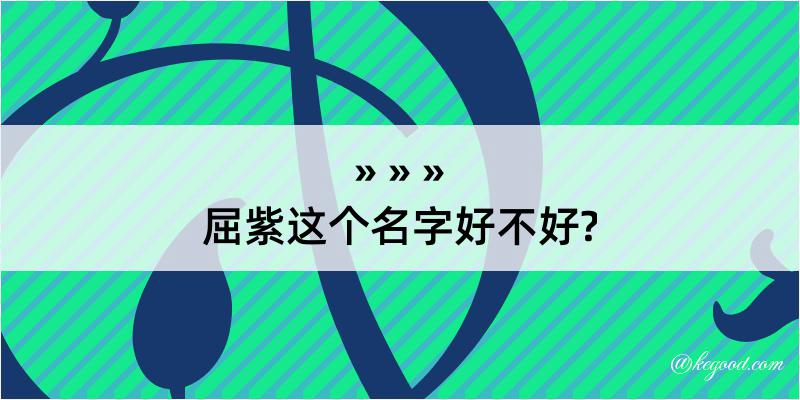 屈紫这个名字好不好?