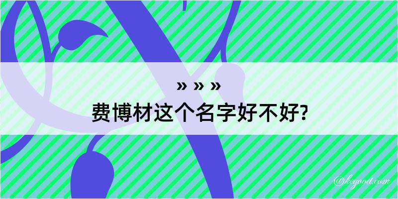 费博材这个名字好不好?