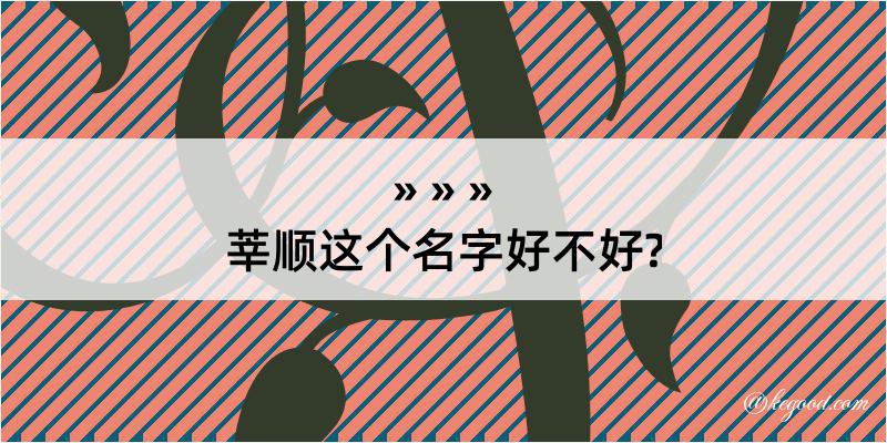 莘顺这个名字好不好?