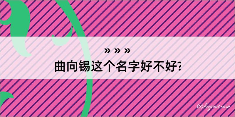 曲向锡这个名字好不好?