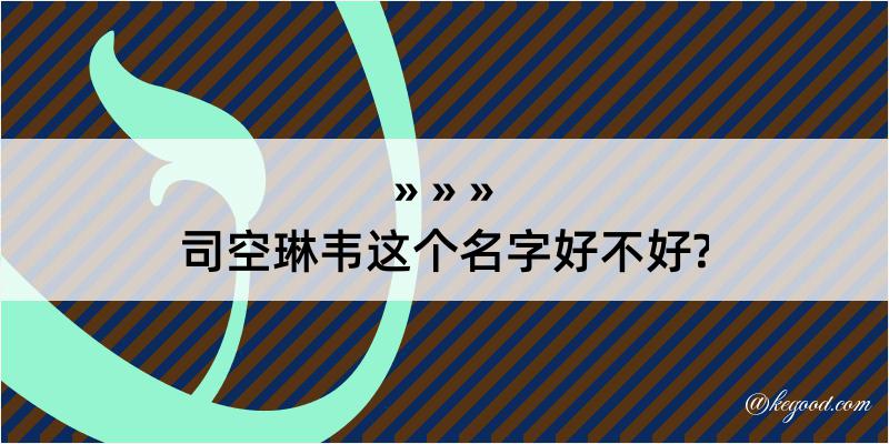 司空琳韦这个名字好不好?