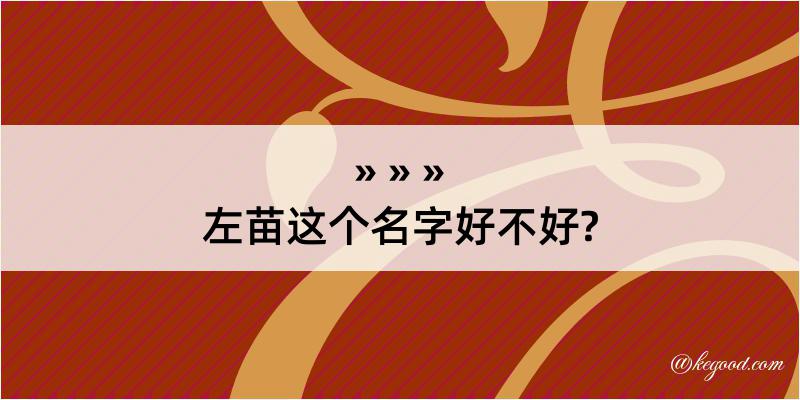 左苗这个名字好不好?