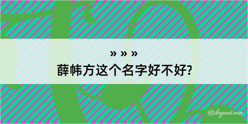 薛帏方这个名字好不好?