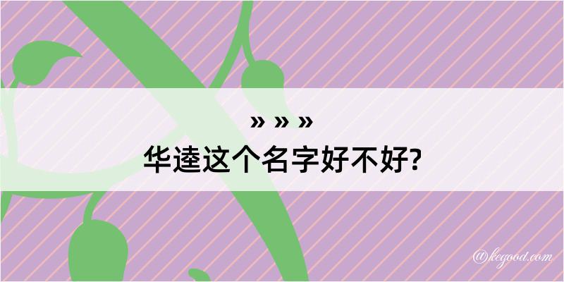 华逵这个名字好不好?