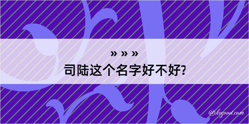 司陆这个名字好不好?