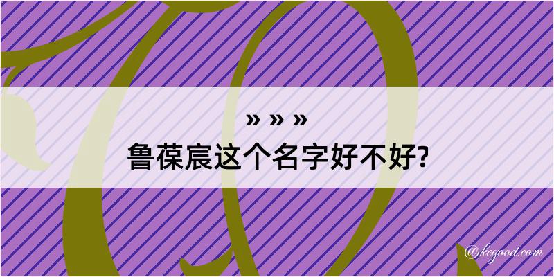 鲁葆宸这个名字好不好?