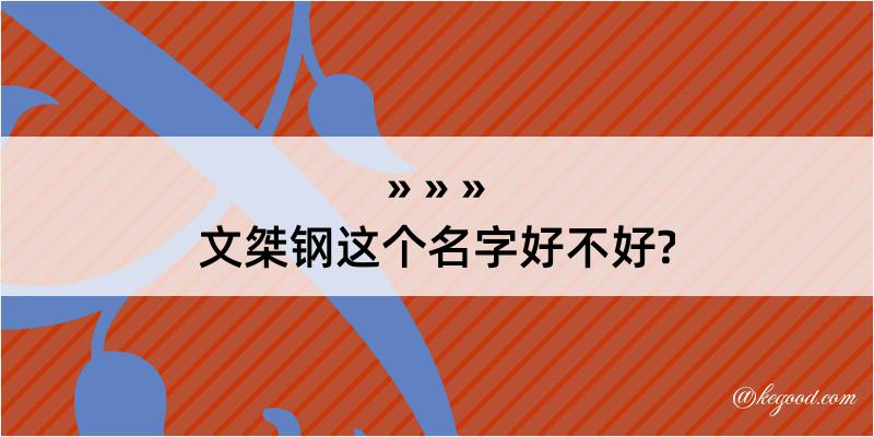 文桀钢这个名字好不好?