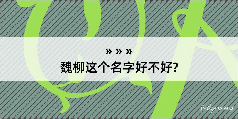 魏柳这个名字好不好?