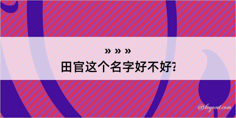 田官这个名字好不好?