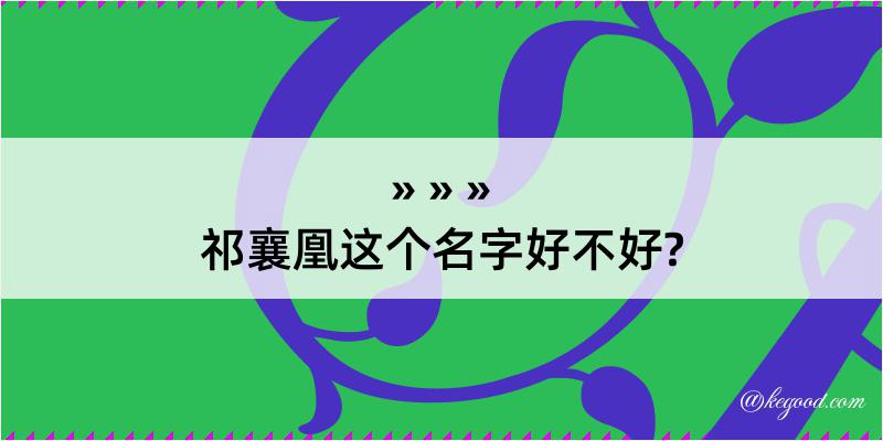 祁襄凰这个名字好不好?