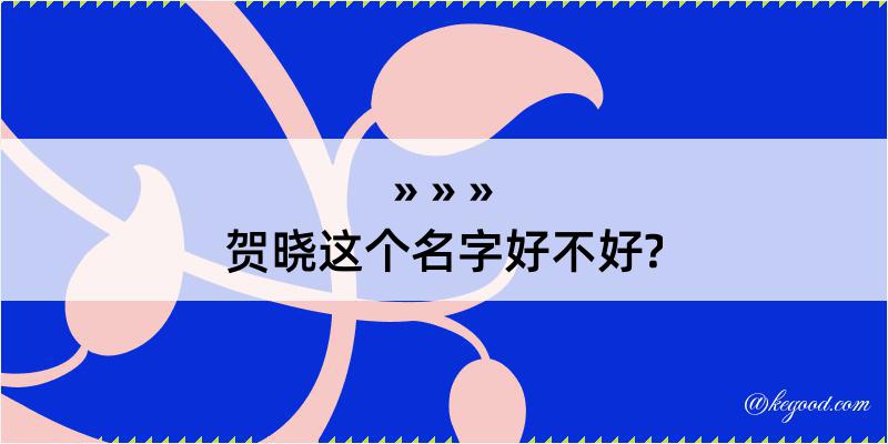 贺晓这个名字好不好?