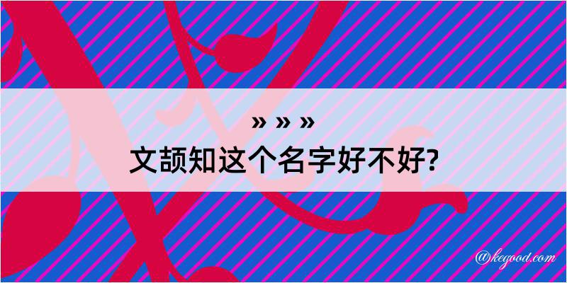 文颉知这个名字好不好?