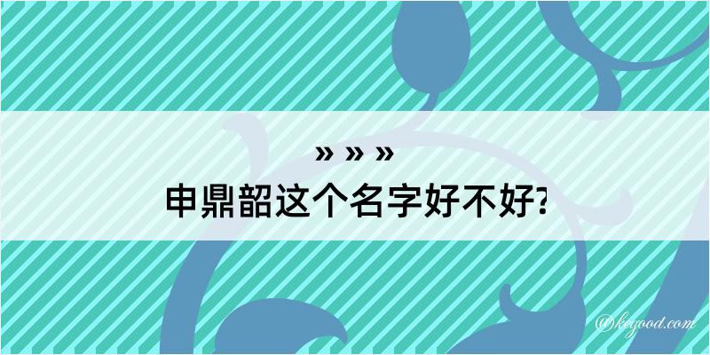 申鼎韶这个名字好不好?