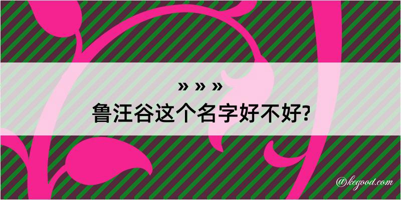 鲁汪谷这个名字好不好?