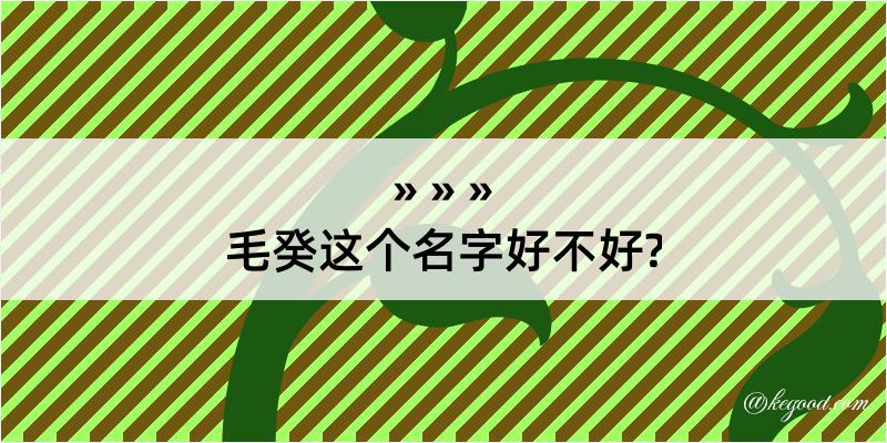 毛癸这个名字好不好?