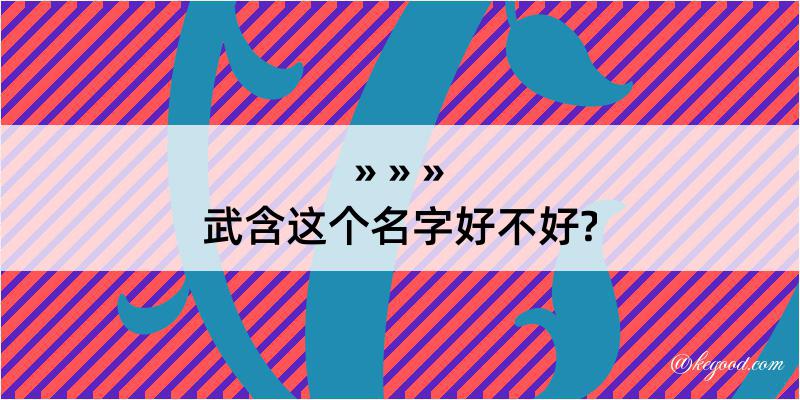 武含这个名字好不好?