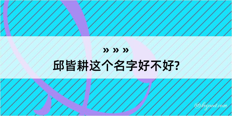 邱皆耕这个名字好不好?