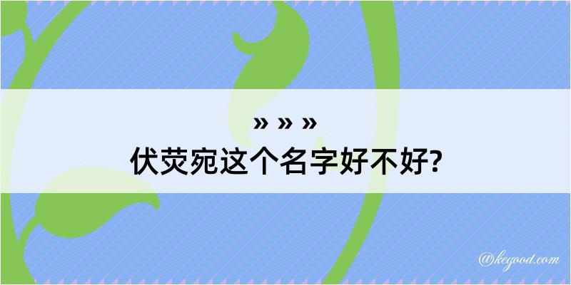 伏荧宛这个名字好不好?