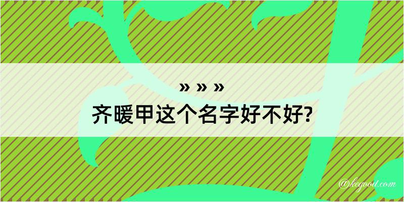 齐暖甲这个名字好不好?