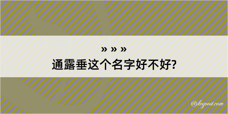 通露垂这个名字好不好?