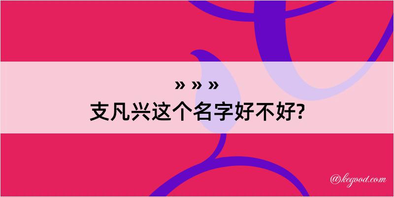 支凡兴这个名字好不好?