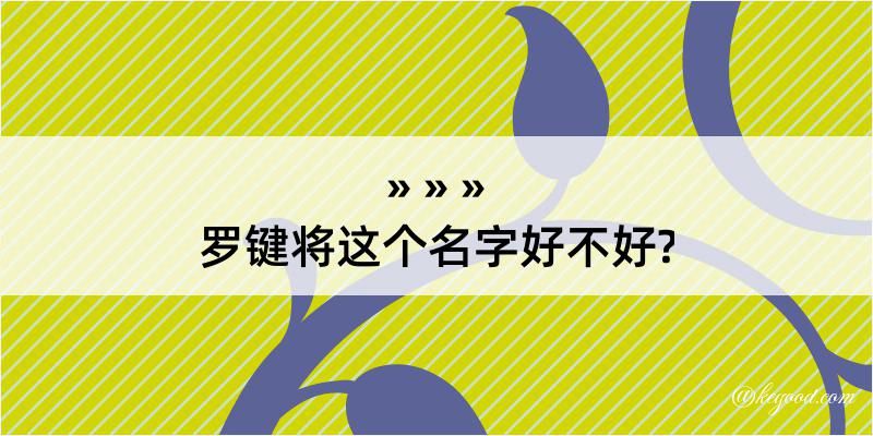 罗键将这个名字好不好?