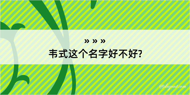 韦式这个名字好不好?