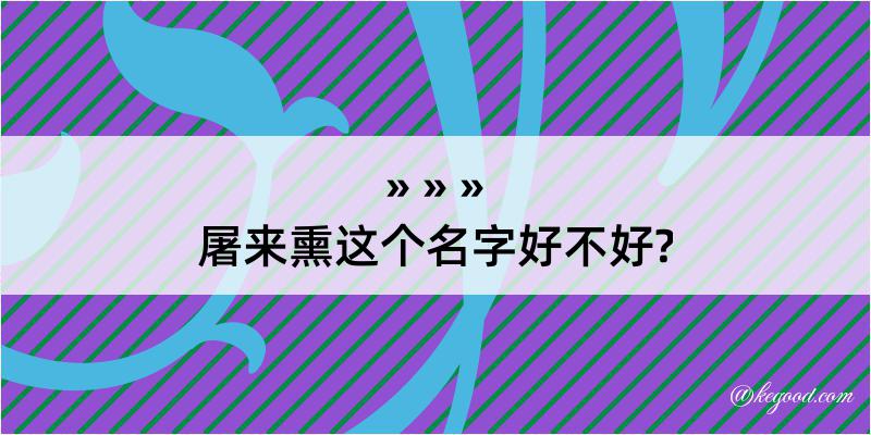 屠来熏这个名字好不好?