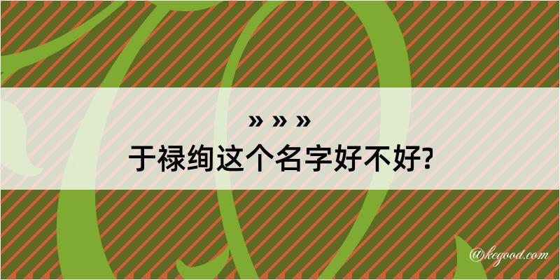 于禄绚这个名字好不好?