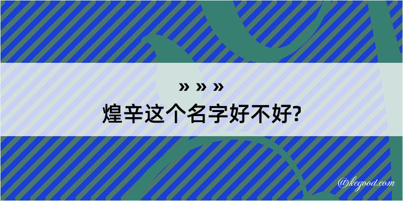 煌辛这个名字好不好?