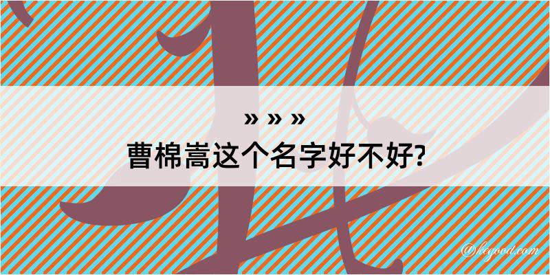 曹棉嵩这个名字好不好?