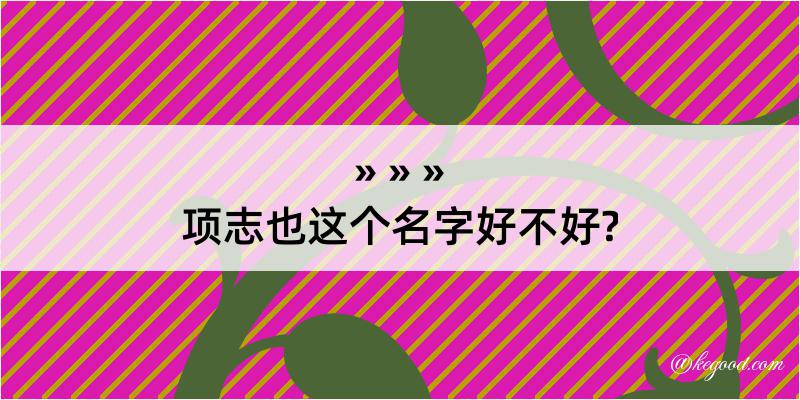 项志也这个名字好不好?