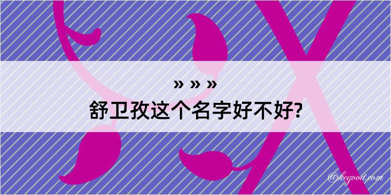 舒卫孜这个名字好不好?