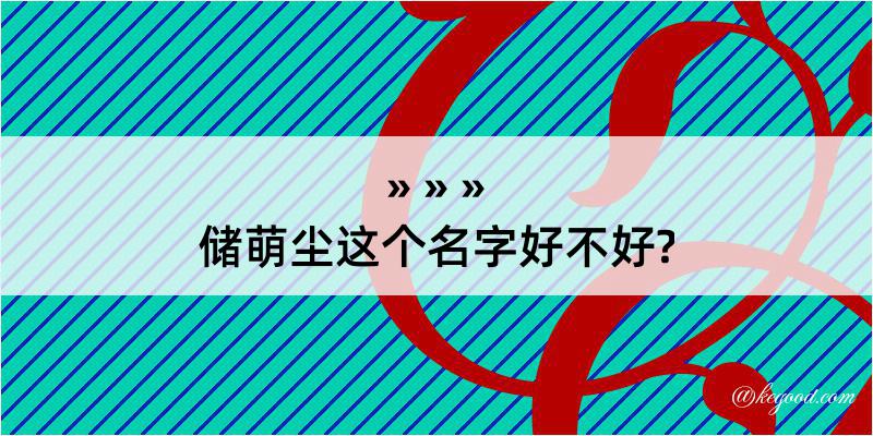 储萌尘这个名字好不好?