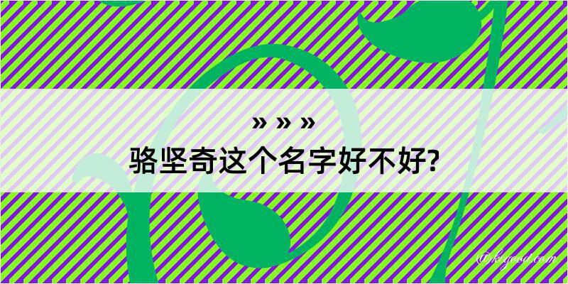 骆坚奇这个名字好不好?