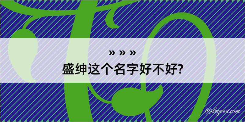 盛绅这个名字好不好?