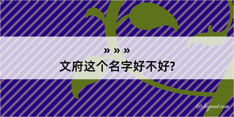 文府这个名字好不好?