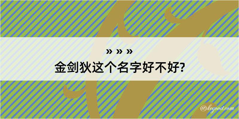 金剑狄这个名字好不好?